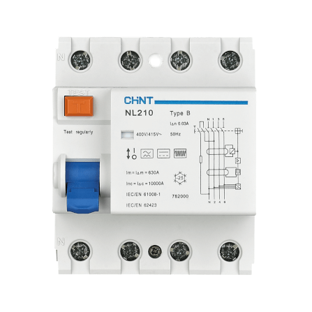 เบรคเกอร์กันดูด 25 แอมป์ 3P+N 4 โพล 30MA 10KA CHINT RCCB NL210 TYPE B (FOR EV)_2